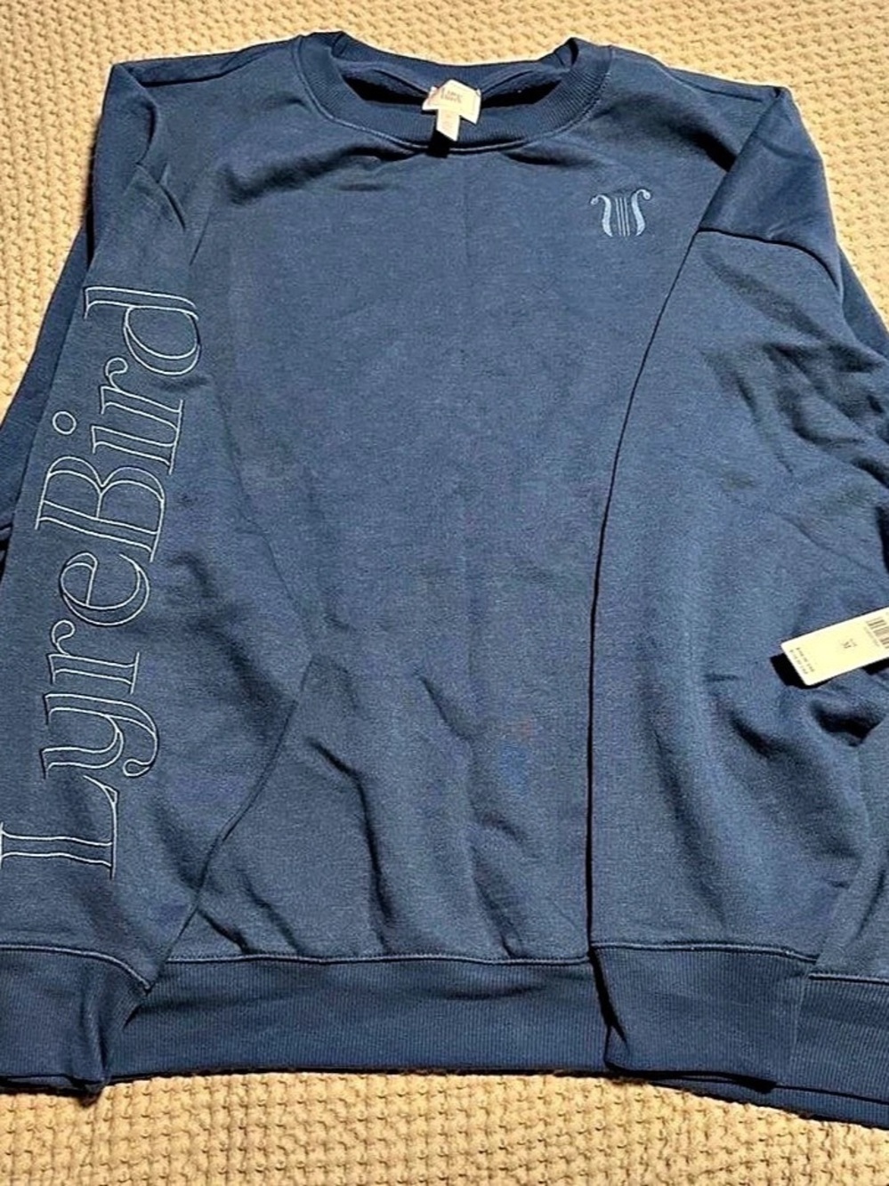 ANTHROPOLOGIE LyreBird Crewneck Sweatshirt in Blue Size Medium